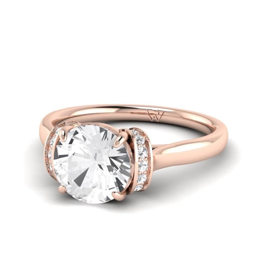 Solitaires Auralis Argent Plaqué Or Rose Oxyde de zirconium 2.25 ct