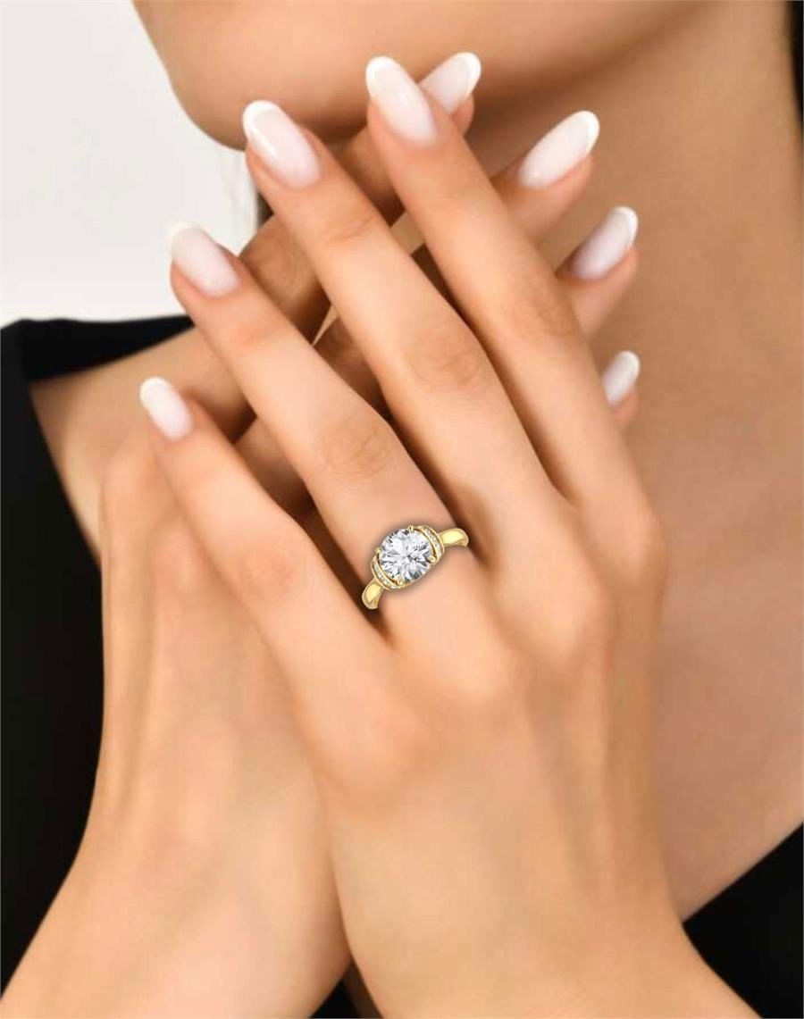 Solitaires Auralis Or Jaune Oxyde de zirconium 2.25 ct