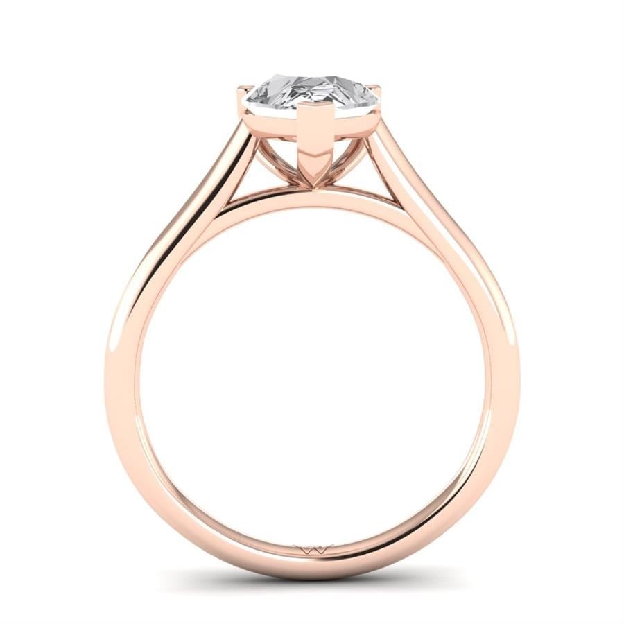Solitaires Aurenne Argent Plaqué Or Rose Oxyde de zirconium 2 ct