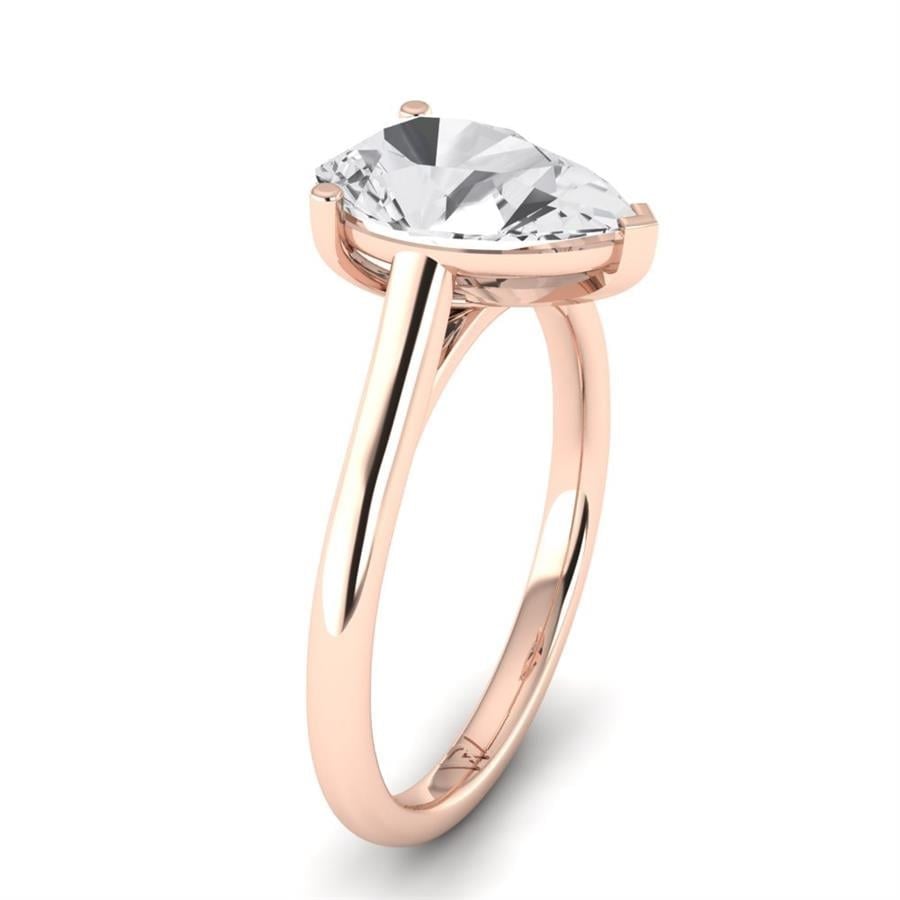 Solitaires Aurenne Argent Plaqué Or Rose Oxyde de zirconium 2 ct