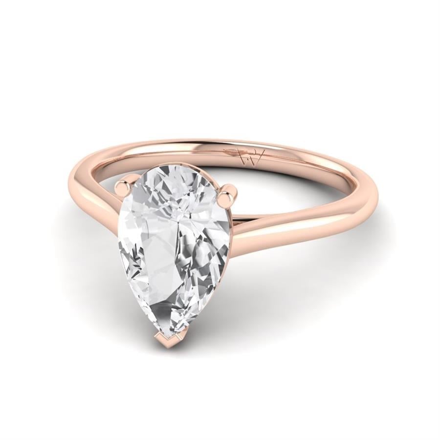 Solitaires Aurenne Argent Plaqué Or Rose Oxyde de zirconium 2 ct