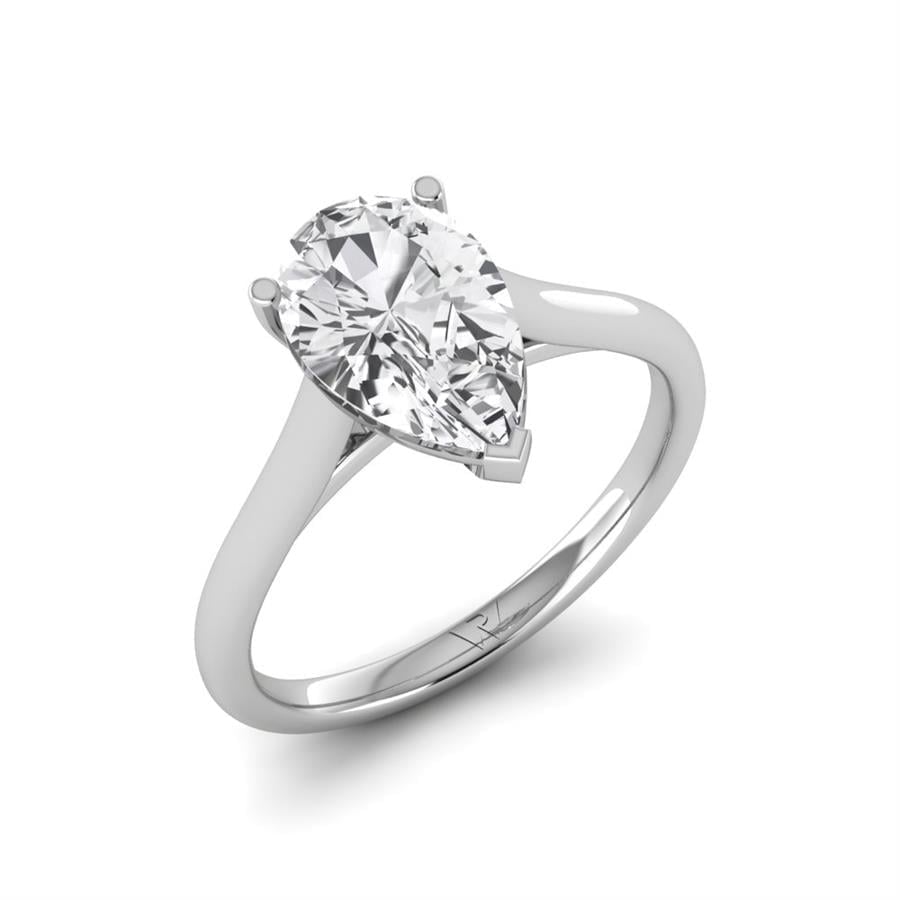 Solitaires Aurenne Argent Rhodié Blanc Oxyde de zirconium 2 ct