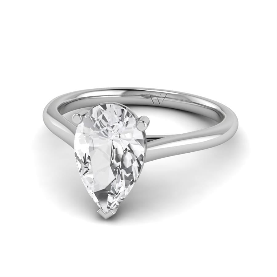 Solitaires Aurenne Or Blanc Oxyde de zirconium 2 ct