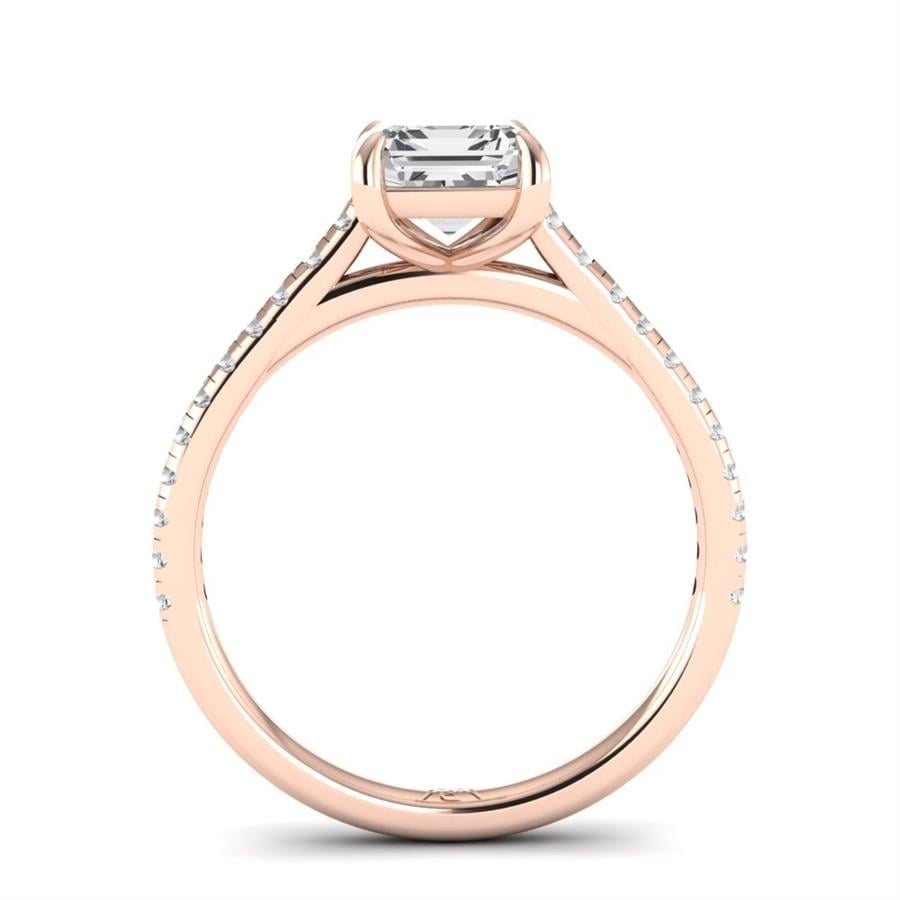 Solitaires Aurêve Argent Plaqué Or Rose Oxyde de zirconium 2.20 ct