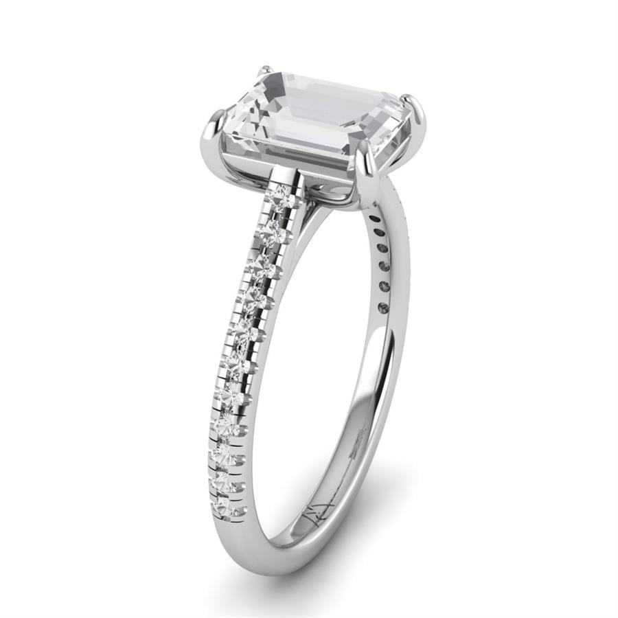 Solitaires Aurêve Argent Rhodié Blanc Diamant 2.20 ct