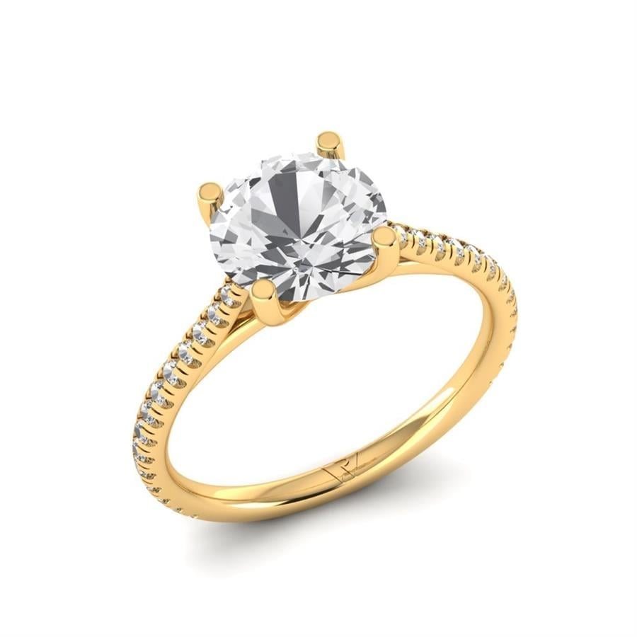 Solitaires Avenelle Argent Plaqué Or Jaune Diamant 2.15 ct