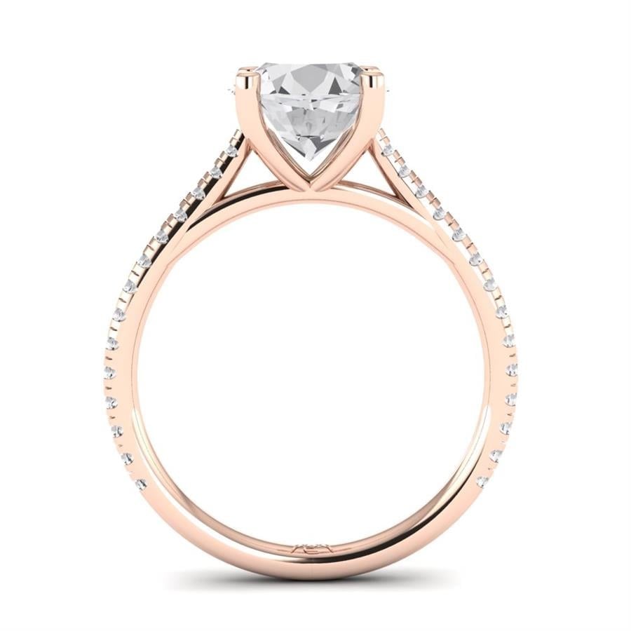 Solitaires Avenelle Argent Plaqué Or Rose Diamant 2.15 ct