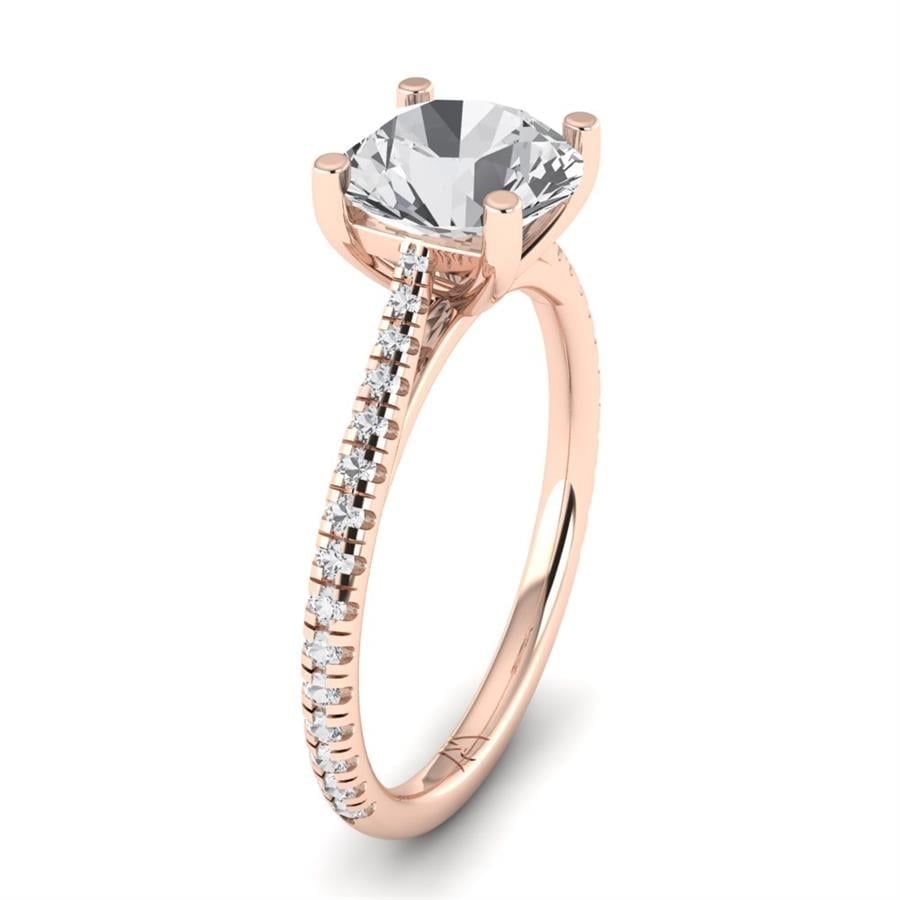 Solitaires Avenelle Argent Plaqué Or Rose Diamant 2.15 ct