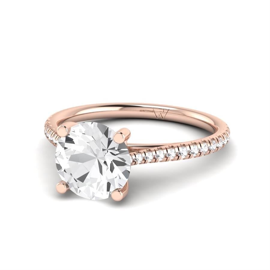 Solitaires Avenelle Argent Plaqué Or Rose Diamant 2.15 ct