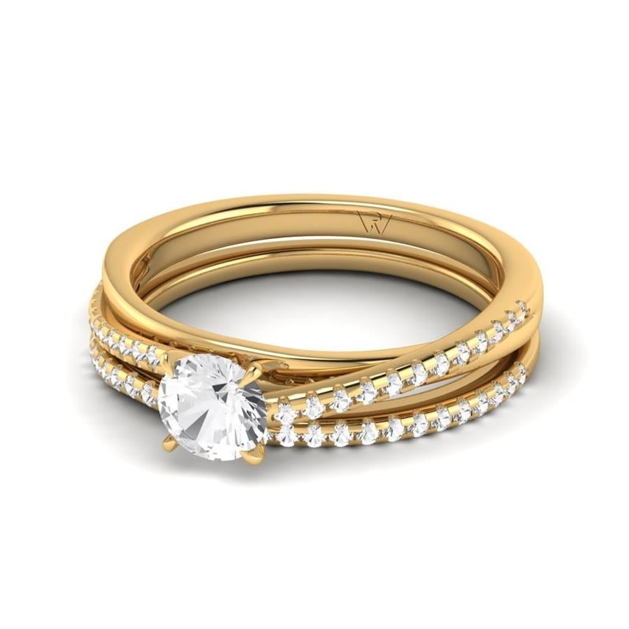 Solitaires Bijou Argent Plaqué Or Jaune Diamant 0.80 ct