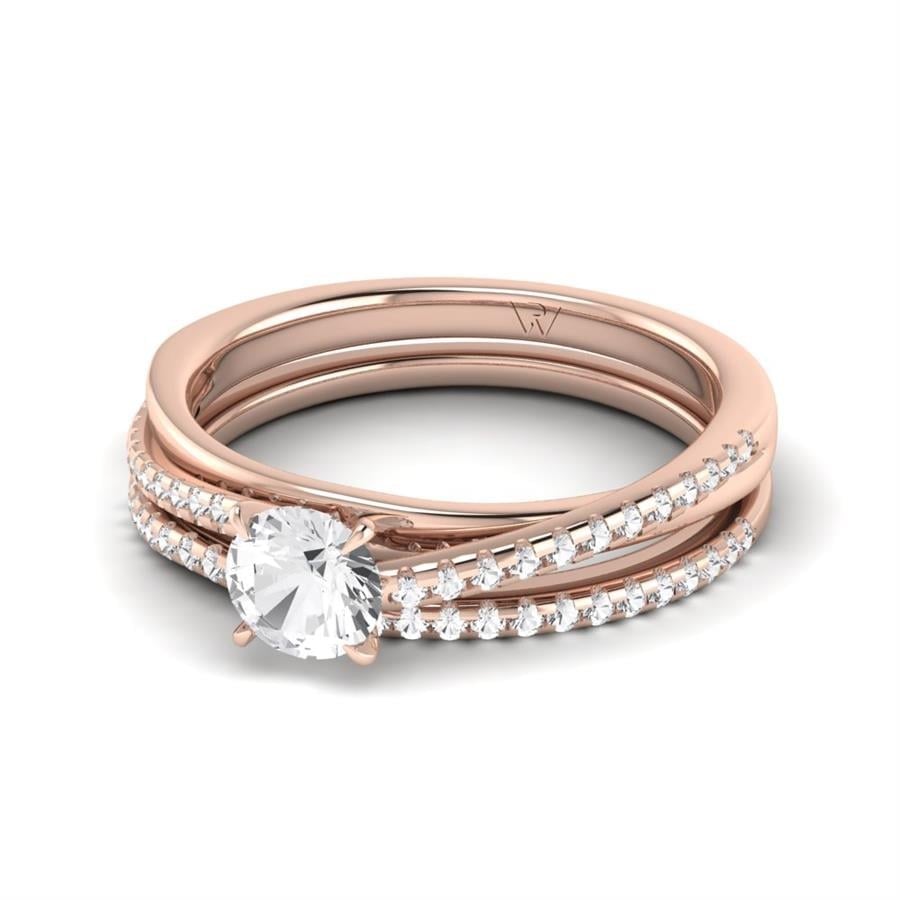 Solitaires Bijou Argent Plaqué Or Rose Diamant 0.80 ct