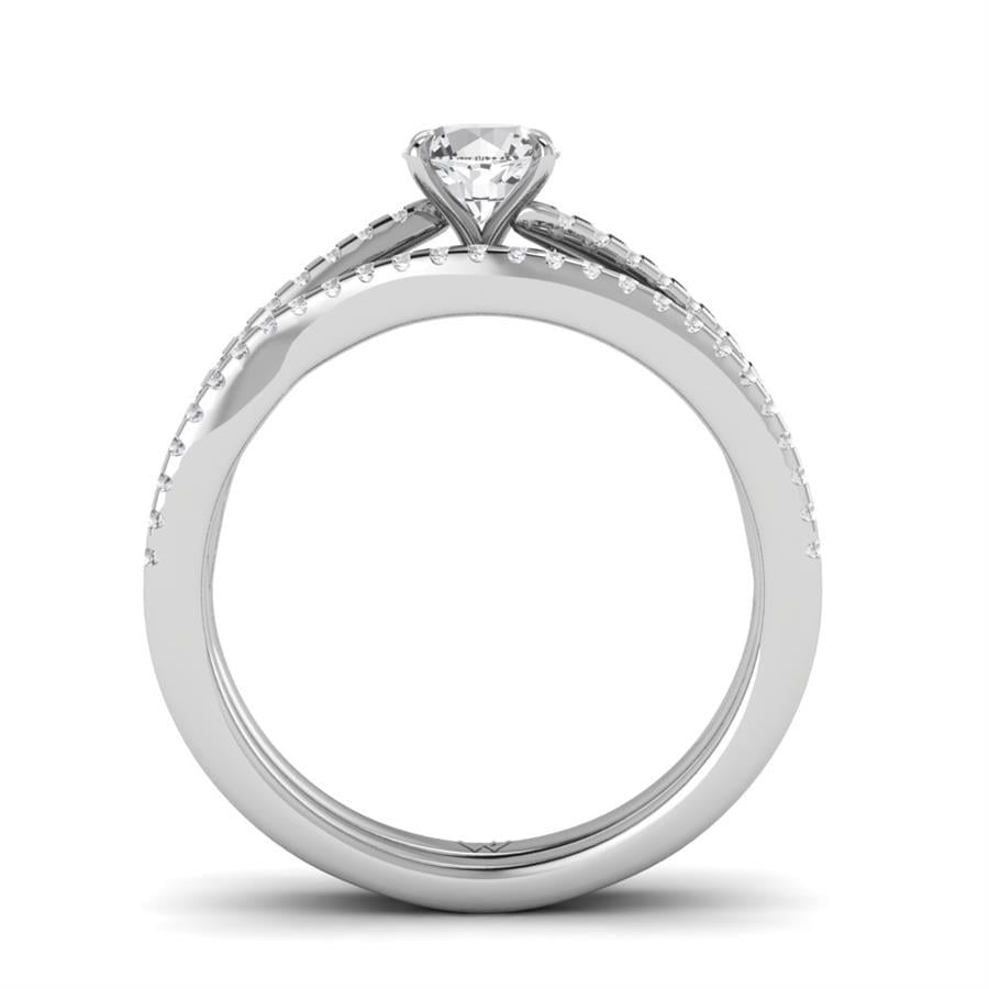 Solitaires Bijou Argent Rhodié Blanc Diamant 0.80 ct