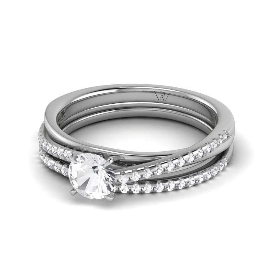 Solitaires Bijou Argent Rhodié Blanc Diamant 0.80 ct