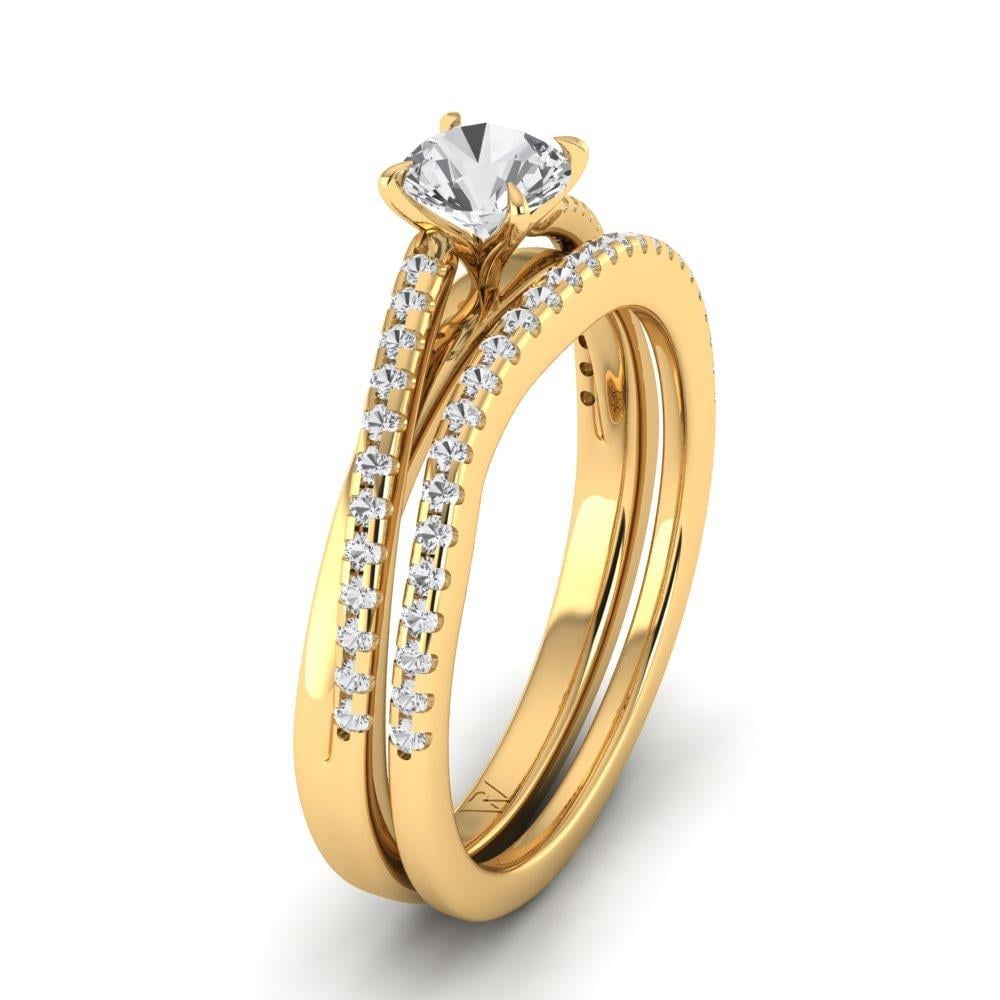 Solitaires Bijou Or Jaune Oxyde de zirconium 0.80 ct