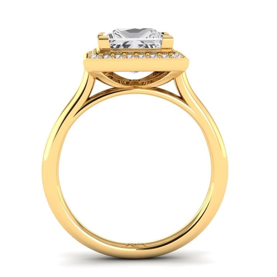 Solitaires Carensa Argent Plaqué Or Jaune Oxyde de zirconium 2.15 ct