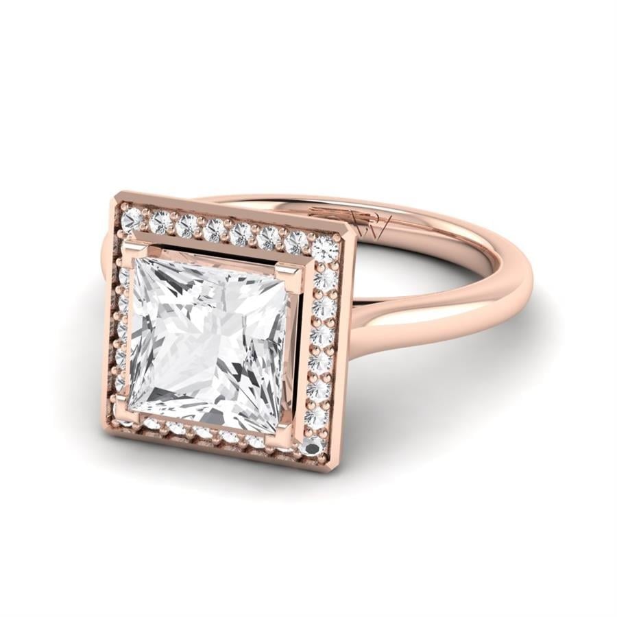 Solitaires Carensa Argent Plaqué Or Rose Diamant 2.15 ct