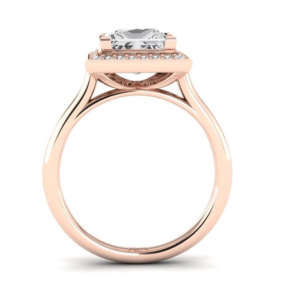 Solitaires Carensa Argent Plaqué Or Rose Diamant 2.15 ct