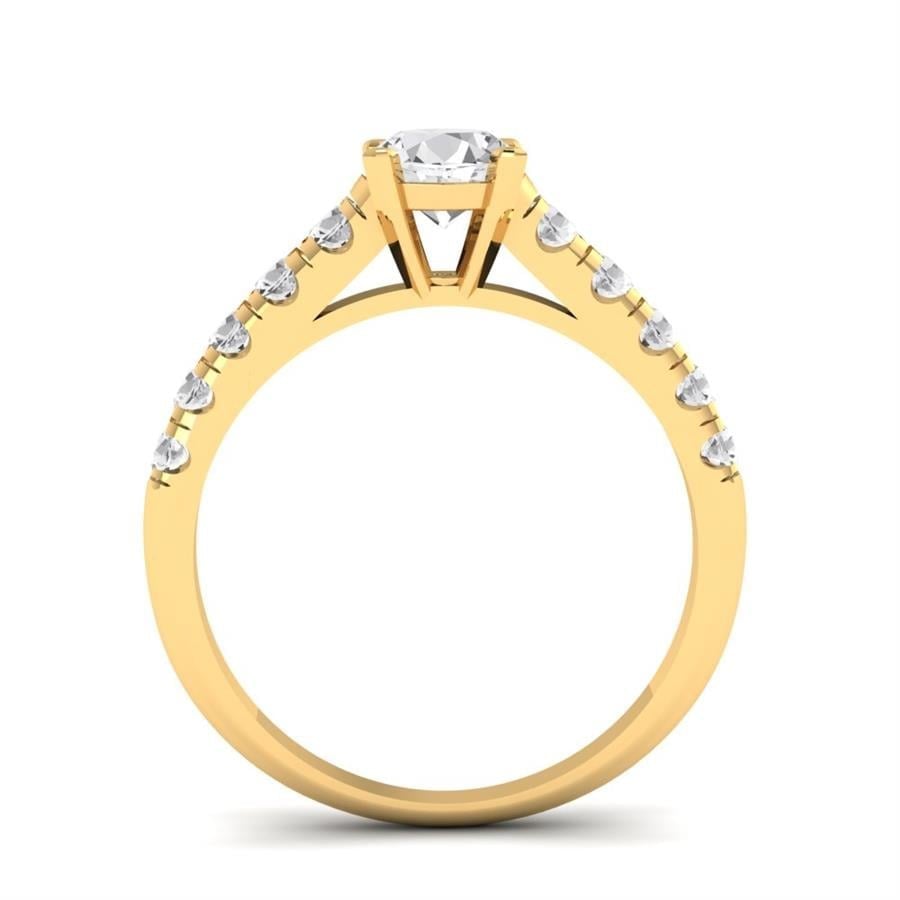 Solitaires Éclat Argent Plaqué Or Jaune Oxyde de zirconium 1.06 ct