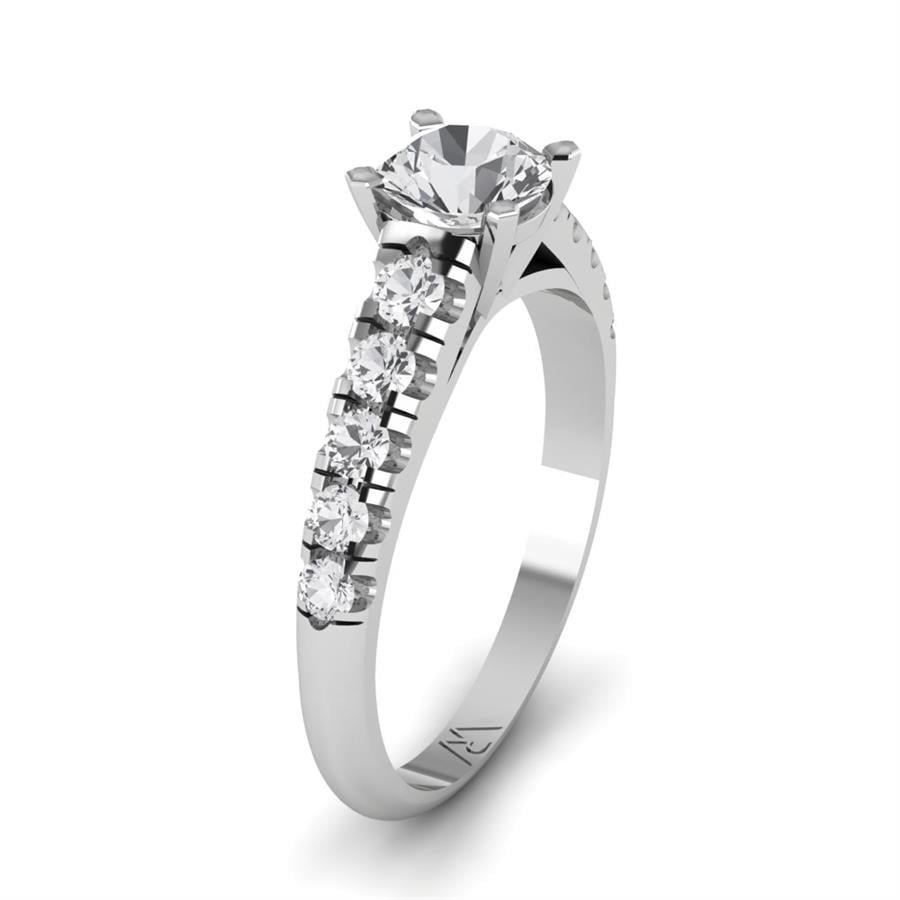 Solitaires Éclat Argent Rhodié Blanc Diamant 1.06 ct
