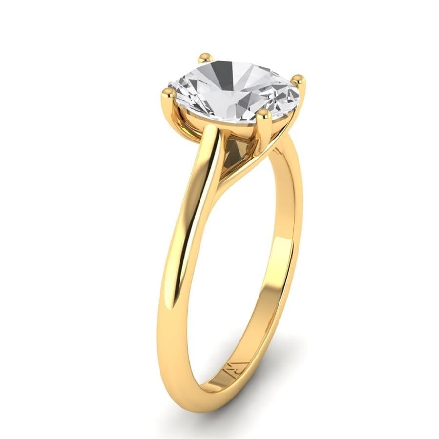 Solitaires Dralina Argent Plaqué Or Jaune Diamant 1.5 ct