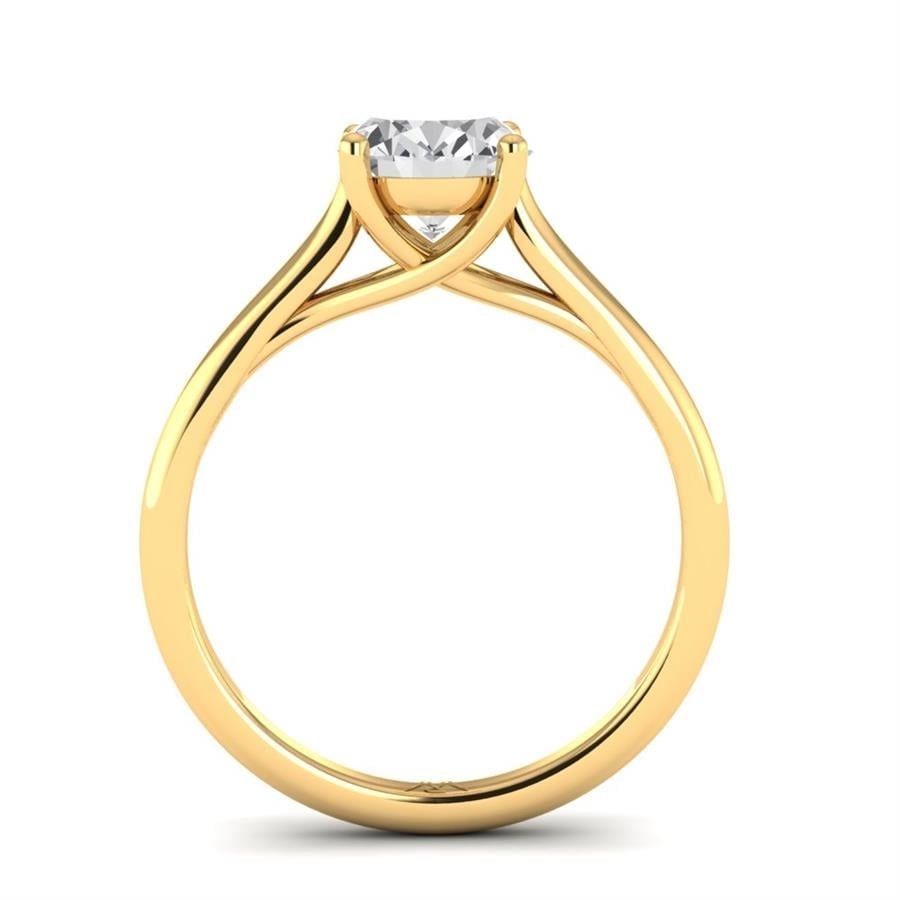 Solitaires Dralina Argent Plaqué Or Jaune Diamant 1.5 ct