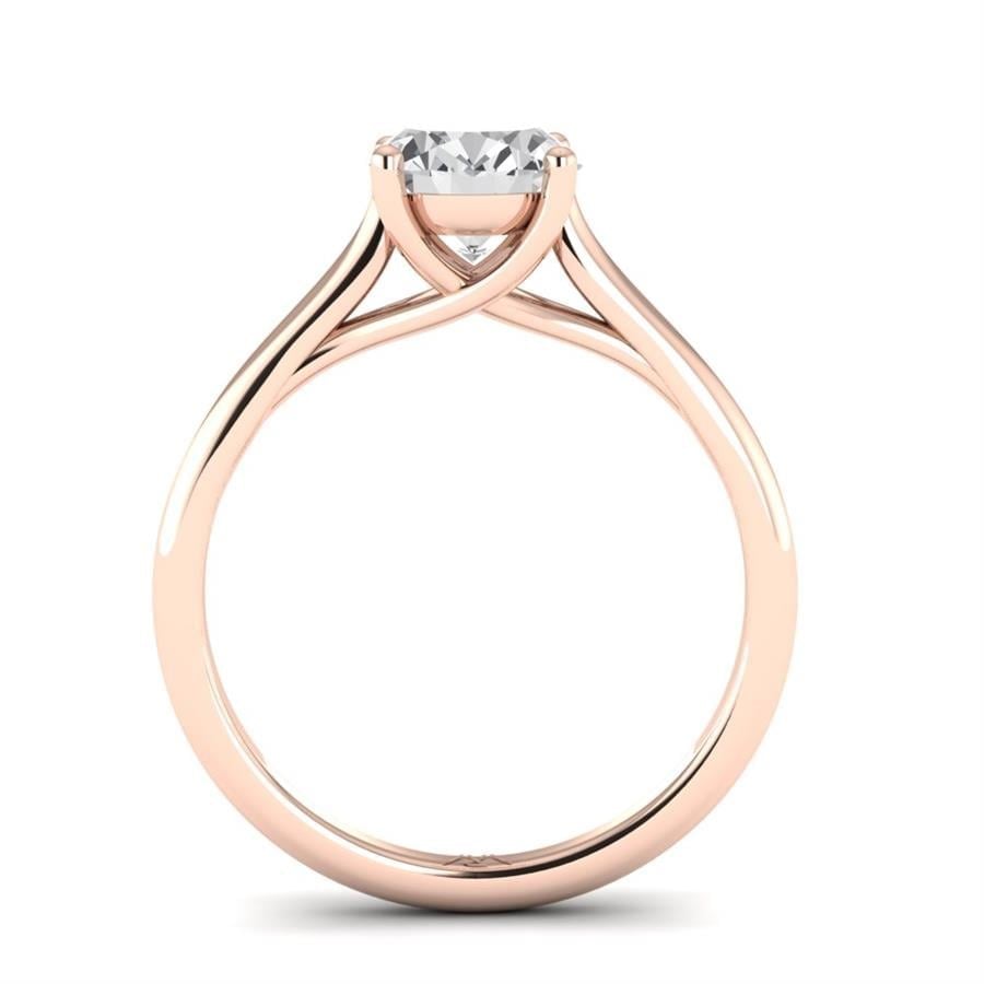 Solitaires Dralina Argent Plaqué Or Rose Diamant 1.5 ct