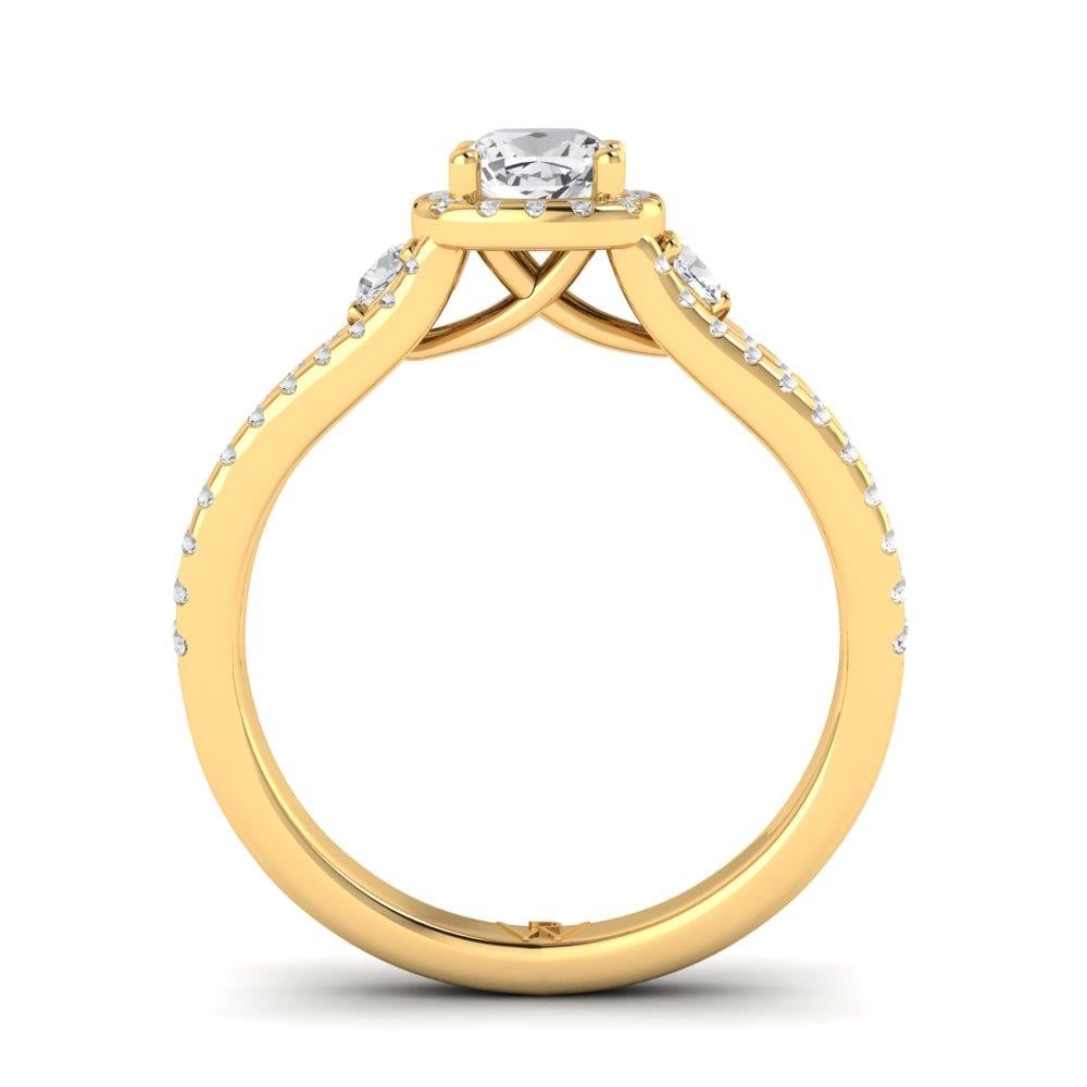 Solitaires Dune Argent Plaqué Or Jaune Diamant 1 ct