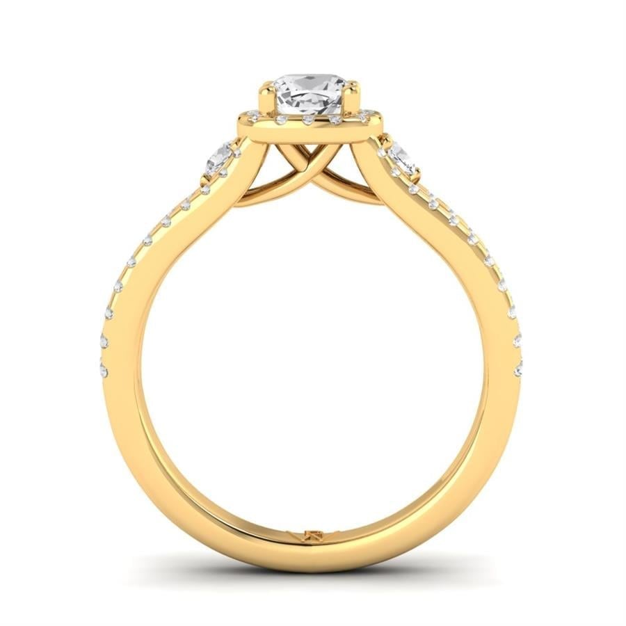 Solitaires Dune Argent Plaqué Or Jaune Diamant 1 ct