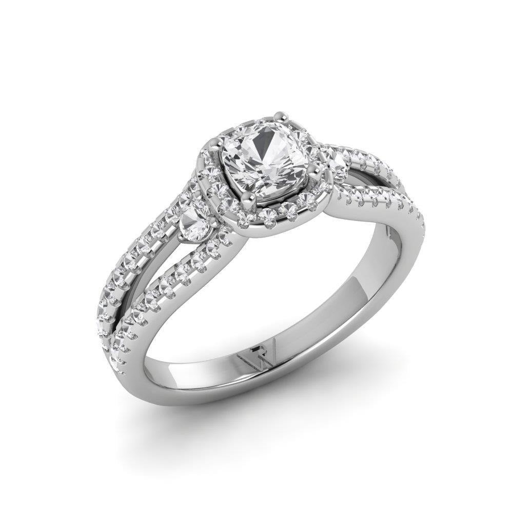 Solitaires Dune Argent Rhodié Blanc Oxyde de zirconium 1 ct