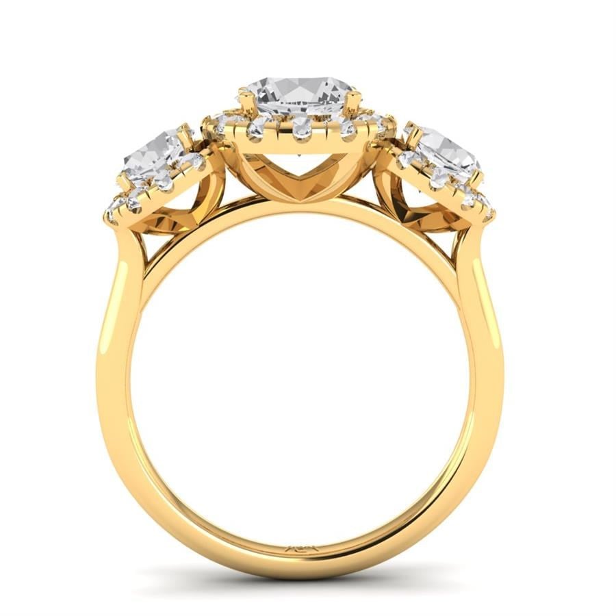 Solitaires Elaris Argent Plaqué Or Jaune Diamant 2.50 ct
