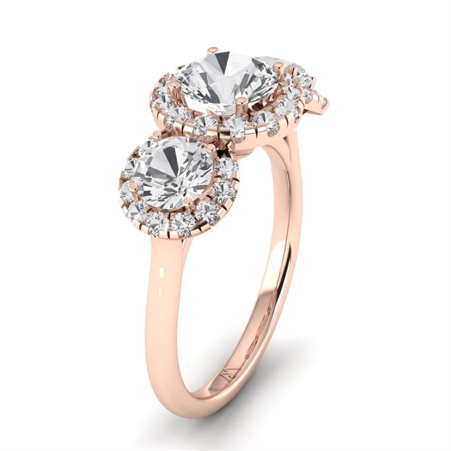 Solitaires Elaris Argent Plaqué Or Rose Oxyde de zirconium 2.50 ct