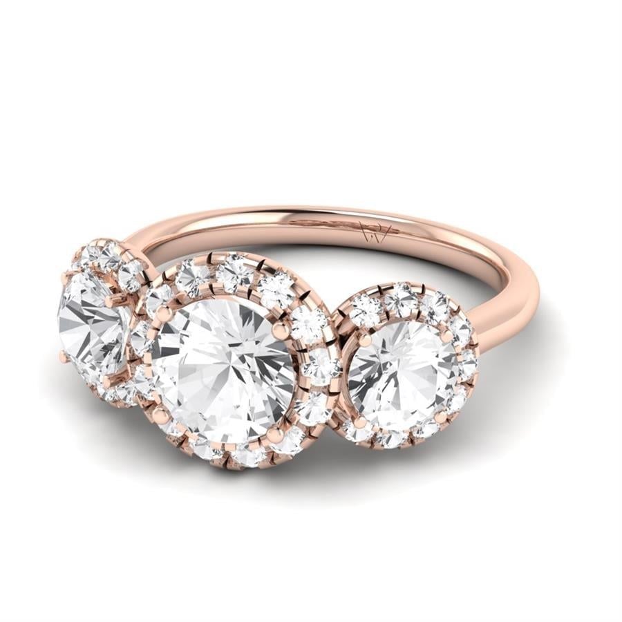 Solitaires Elaris Argent Plaqué Or Rose Oxyde de zirconium 2.50 ct