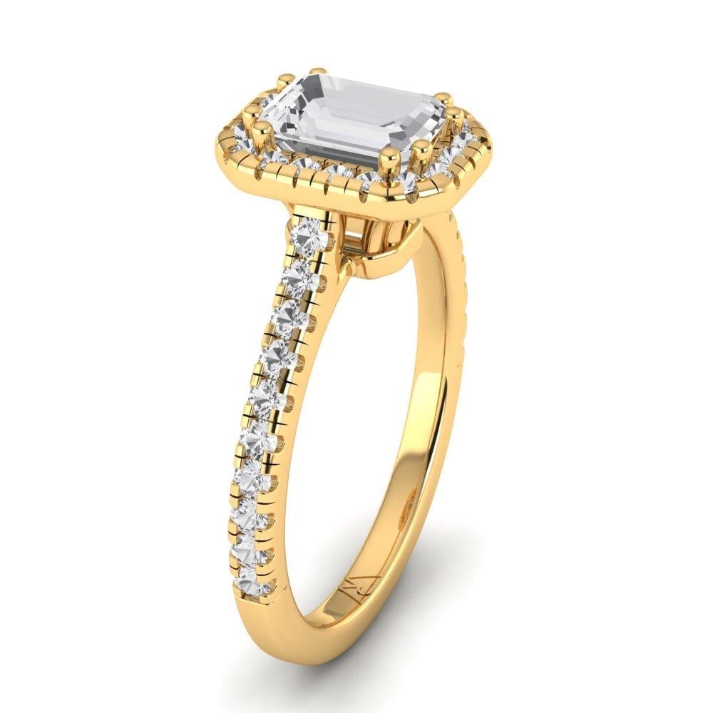 Solitaires Elixir Argent Plaqué Or Jaune Diamant 1.60 ct