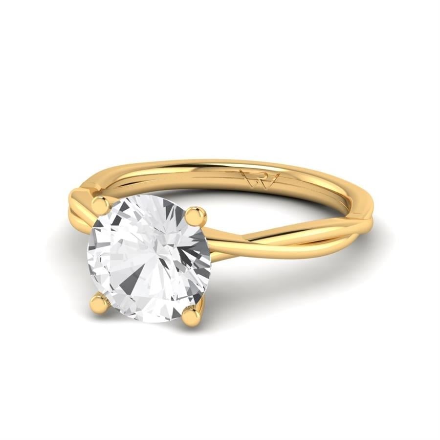 Solitaires Ellora Argent Plaqué Or Jaune Diamant 2 ct