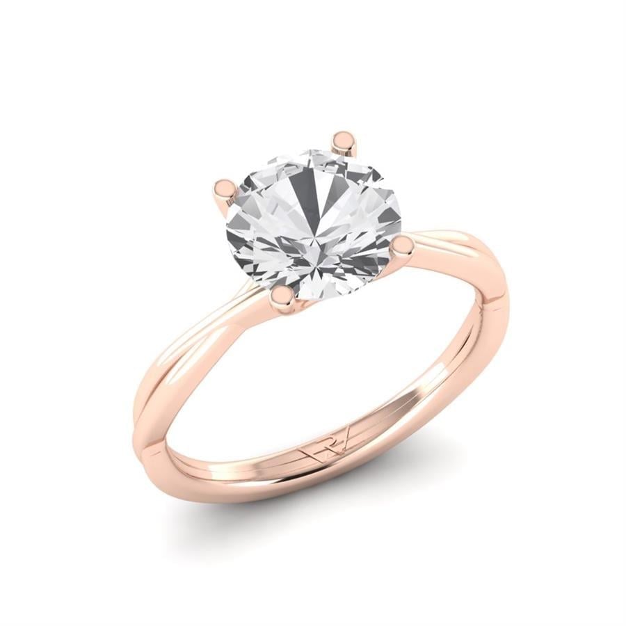 Solitaires Ellora Argent Plaqué Or Rose Oxyde de zirconium 2 ct