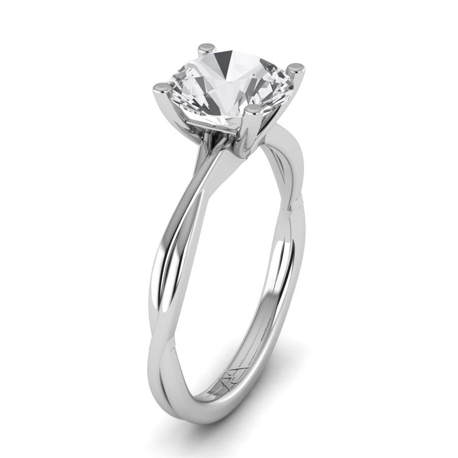 Solitaires Ellora Argent Rhodié Blanc Diamant 2 ct