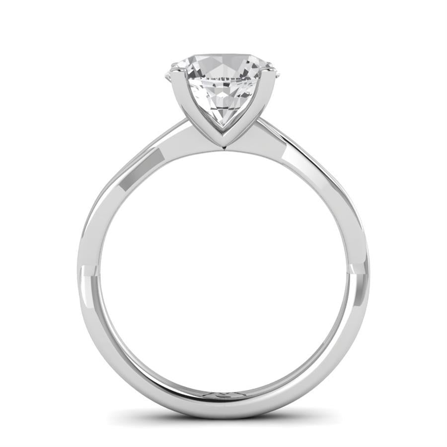 Solitaires Ellora Argent Rhodié Blanc Diamant 2 ct