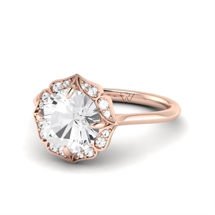 Solitaires Elyra Argent Plaqué Or Rose Diamant 2.10 ct