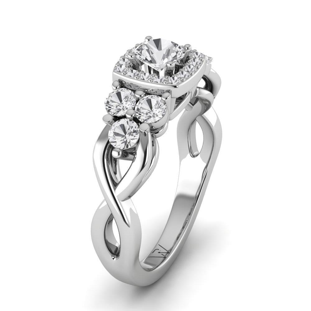 Solitaires Enigme Or Blanc Oxyde de zirconium 1.1 ct