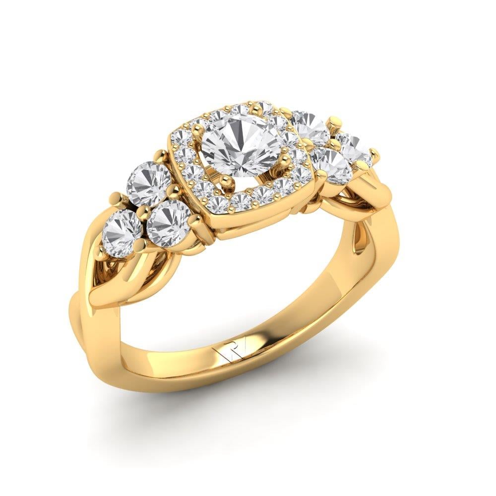 Solitaires Enigme Or Jaune Diamant 1.1 ct
