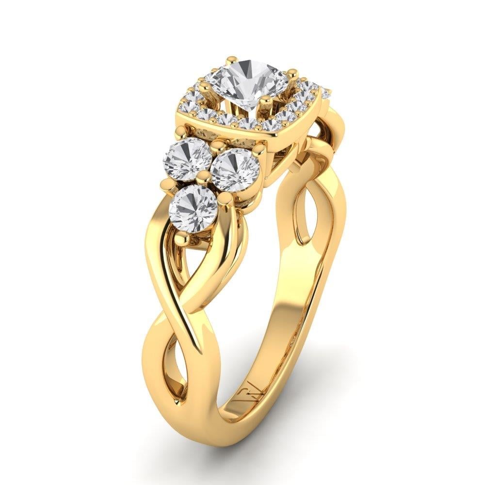 Solitaires Enigme Or Jaune Oxyde de zirconium 1.1 ct