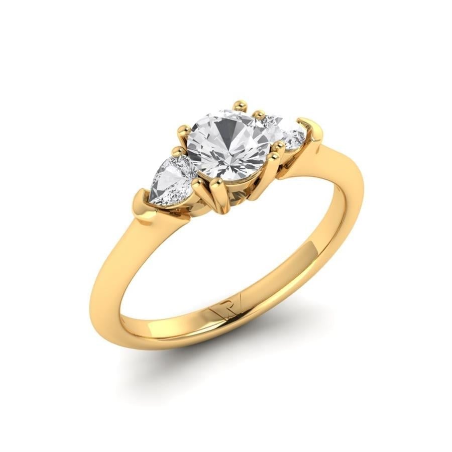 Solitaires Envolée Argent Plaqué Or Jaune Diamant 0.95 ct