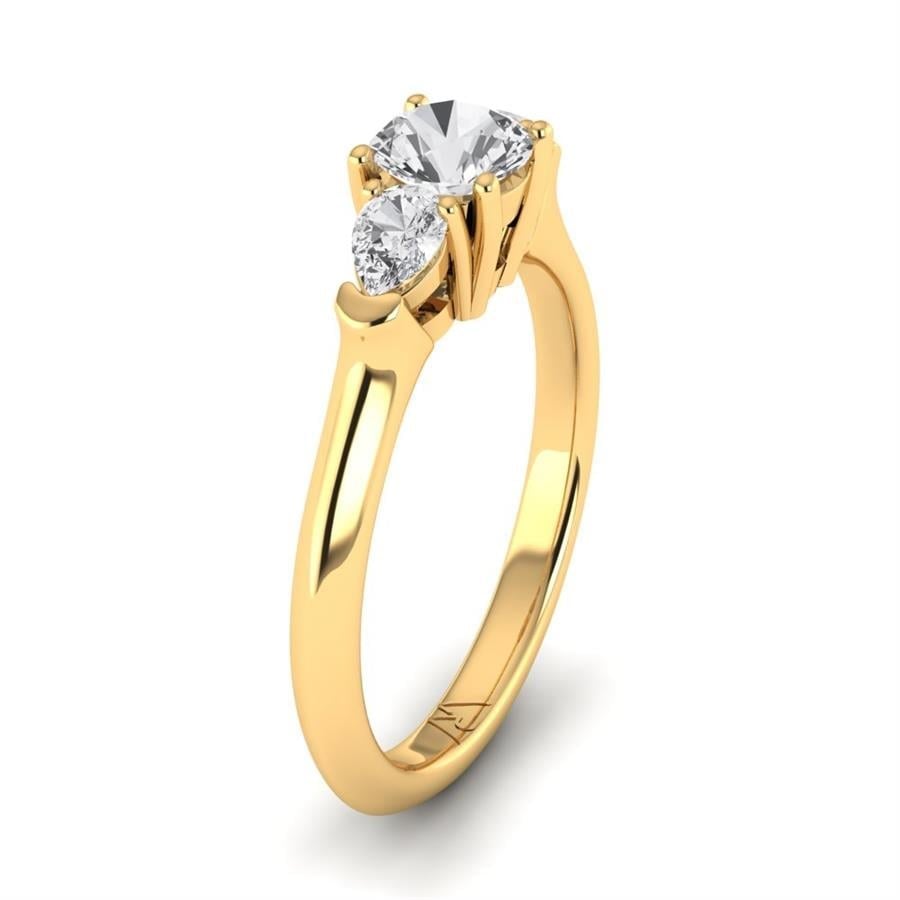 Solitaires Envolée Argent Plaqué Or Jaune Diamant 0.95 ct