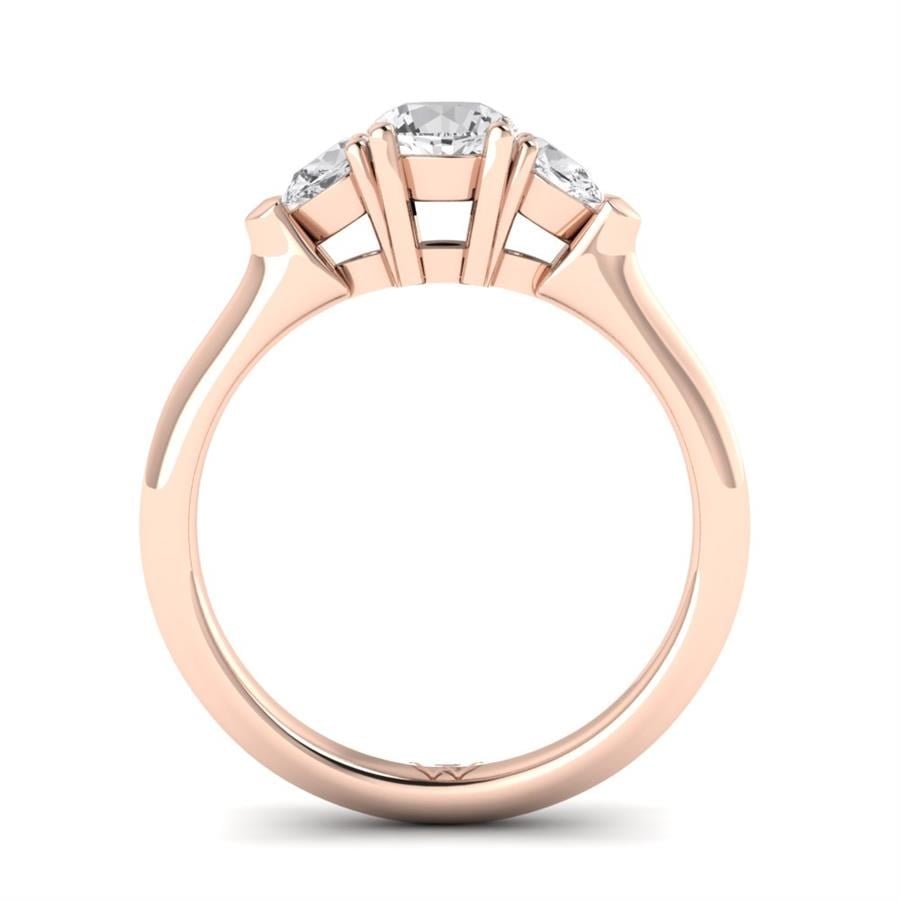 Solitaires Envolée Argent Plaqué Or Rose Oxyde de zirconium 0.95 ct