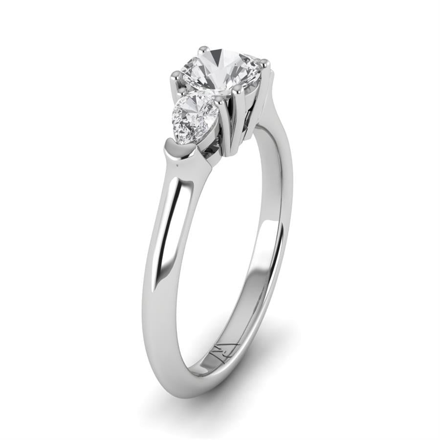 Solitaires Envolée Argent Rhodié Blanc Diamant 0.95 ct