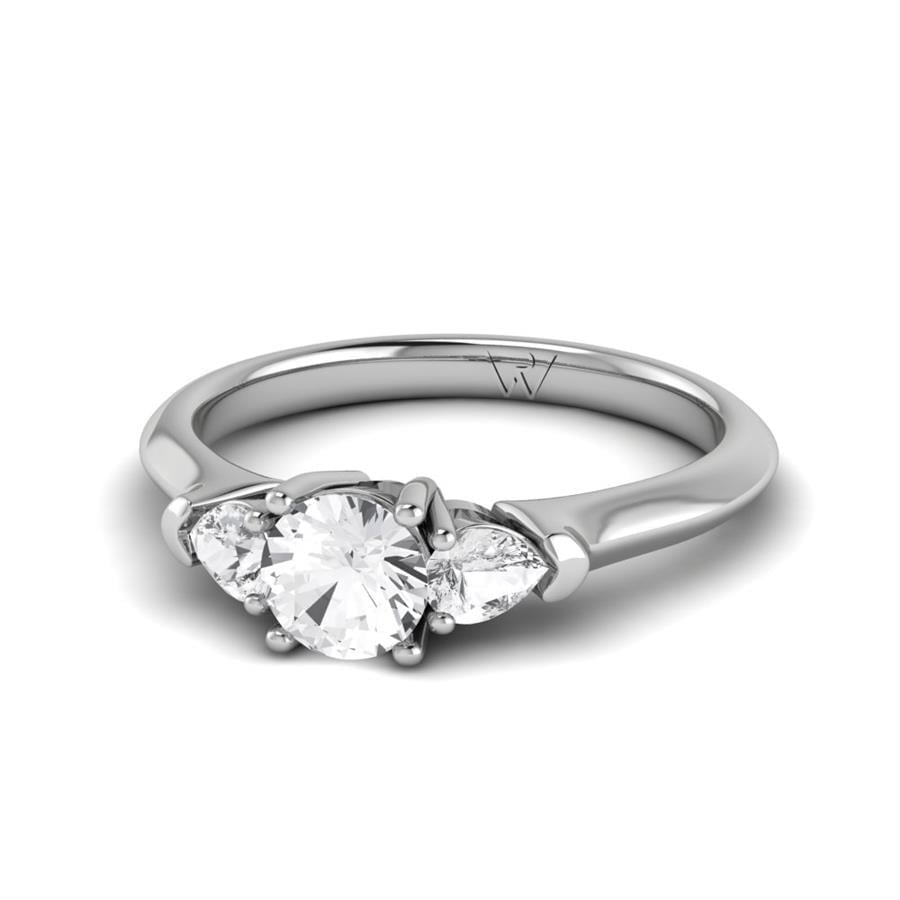 Solitaires Envolée Argent Rhodié Blanc Diamant 0.95 ct