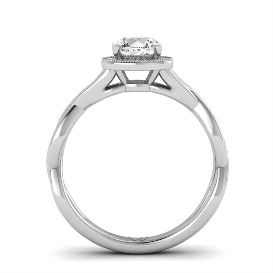 Solitaires Floréal Argent Rhodié Blanc Diamant 0.75 ct