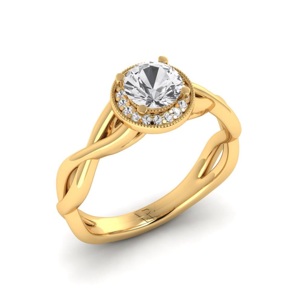 Solitaires Floréal Or Jaune Oxyde de zirconium 0.75 ct