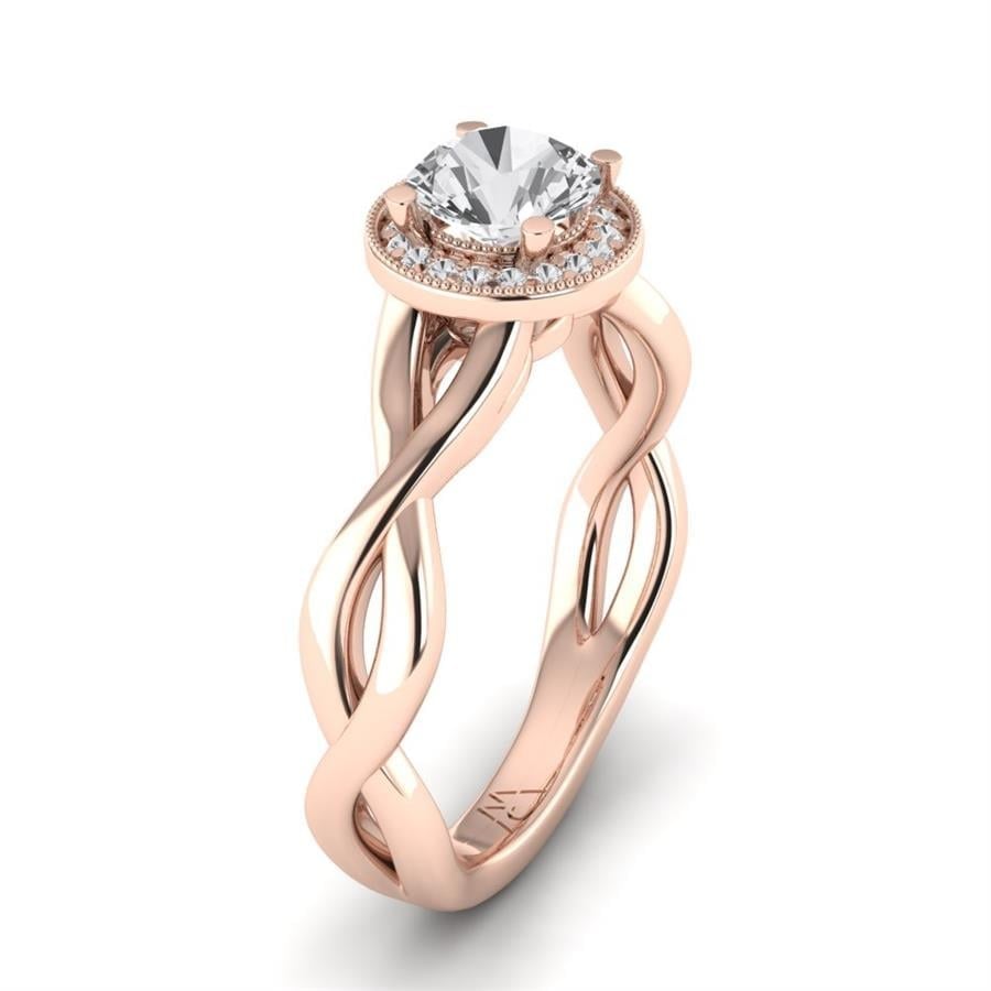 Solitaires Floréal Or Rose Diamant 0.75 ct