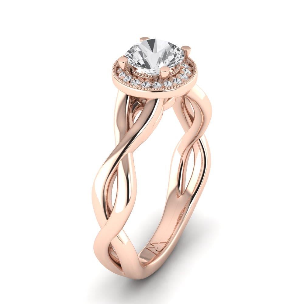 Solitaires Floréal Or Rose Oxyde de zirconium 0.75 ct